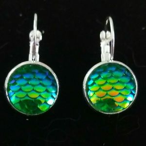May mermaid scale leverback earrings